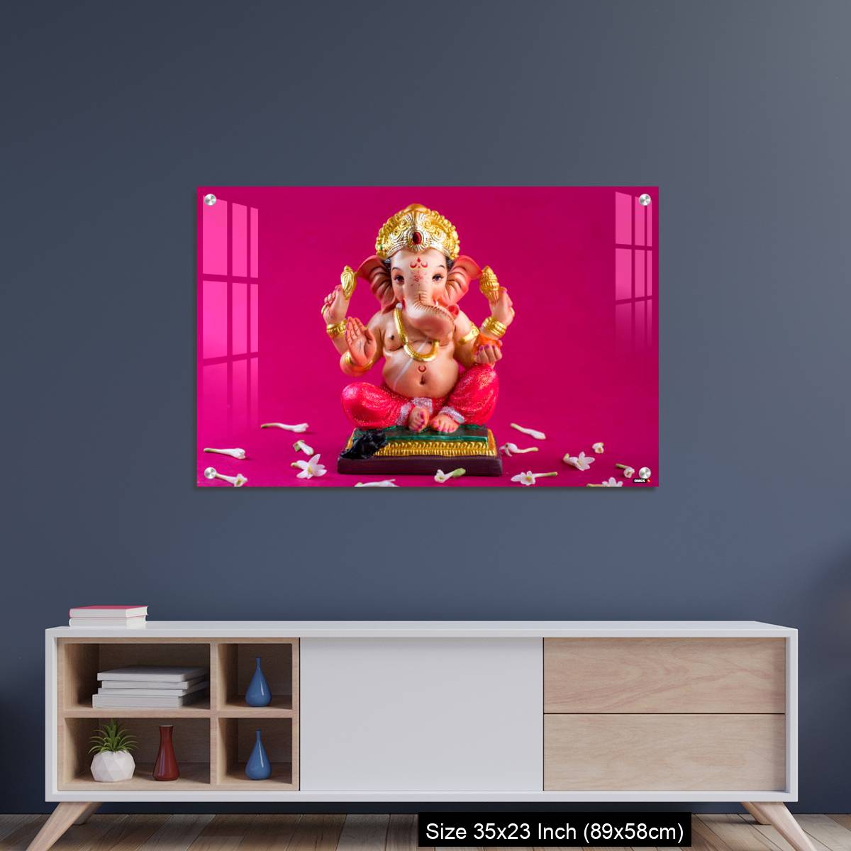 OMGs Acrylic Wall Decor – Ganesha Idol on pink background. - Image 8