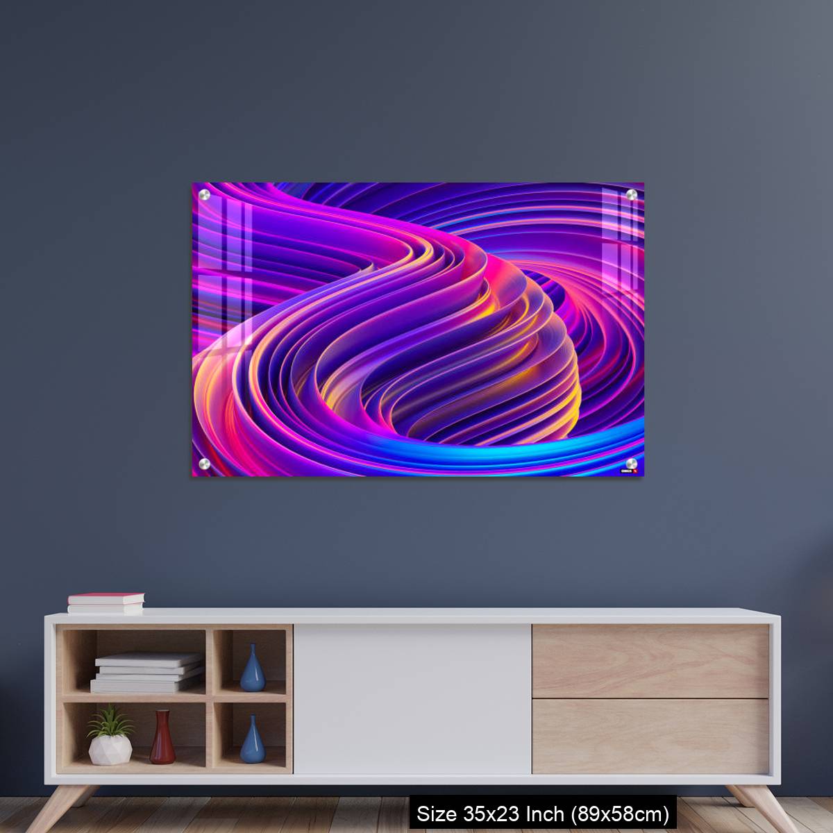 OMGs Acrylic Wall Decor – Liquid shapes abstract holographic 3D wavy background - Image 8
