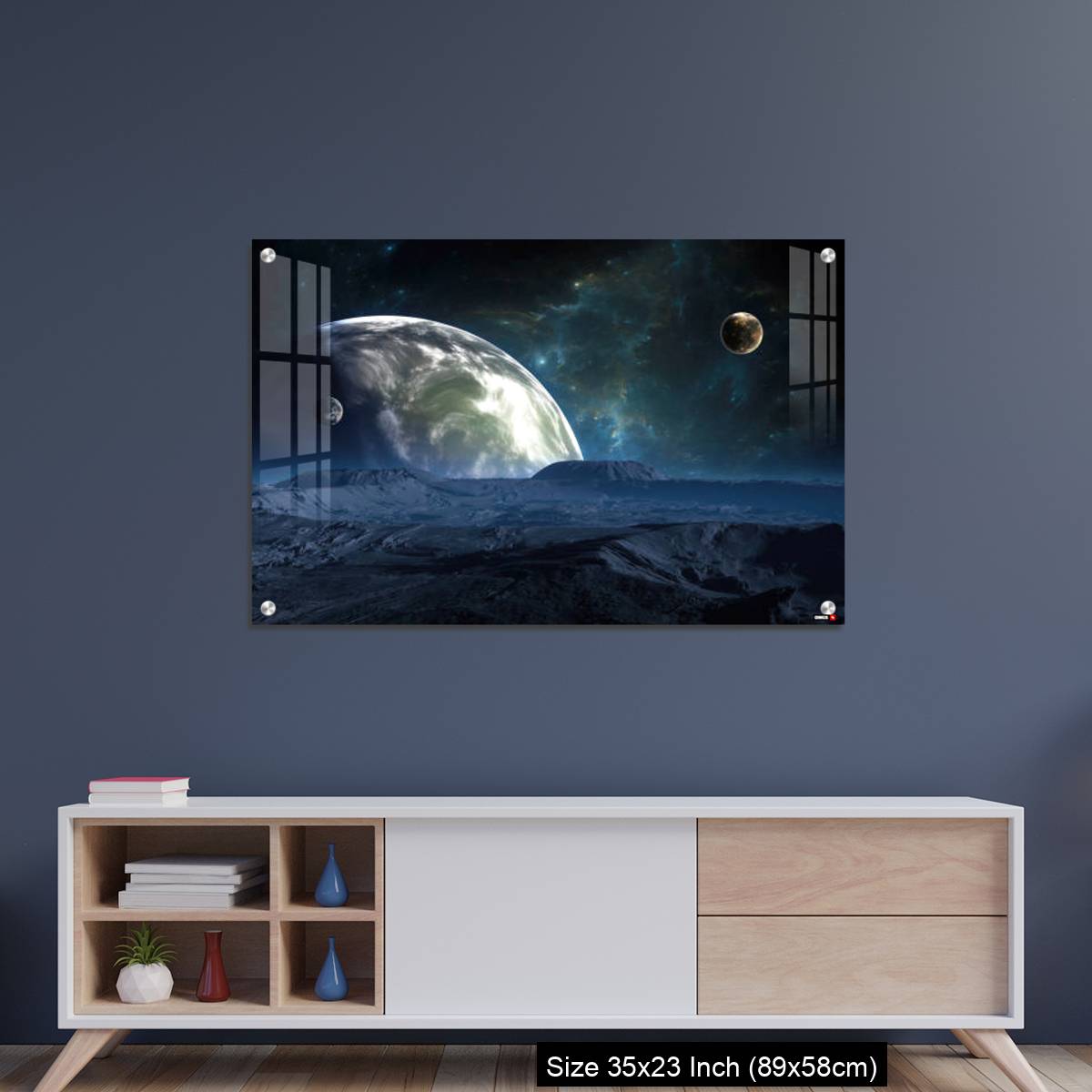 OMGs Acrylic Wall Decor – New Exoplanet or Extrasolar planet with atmosphere and moon - Image 8