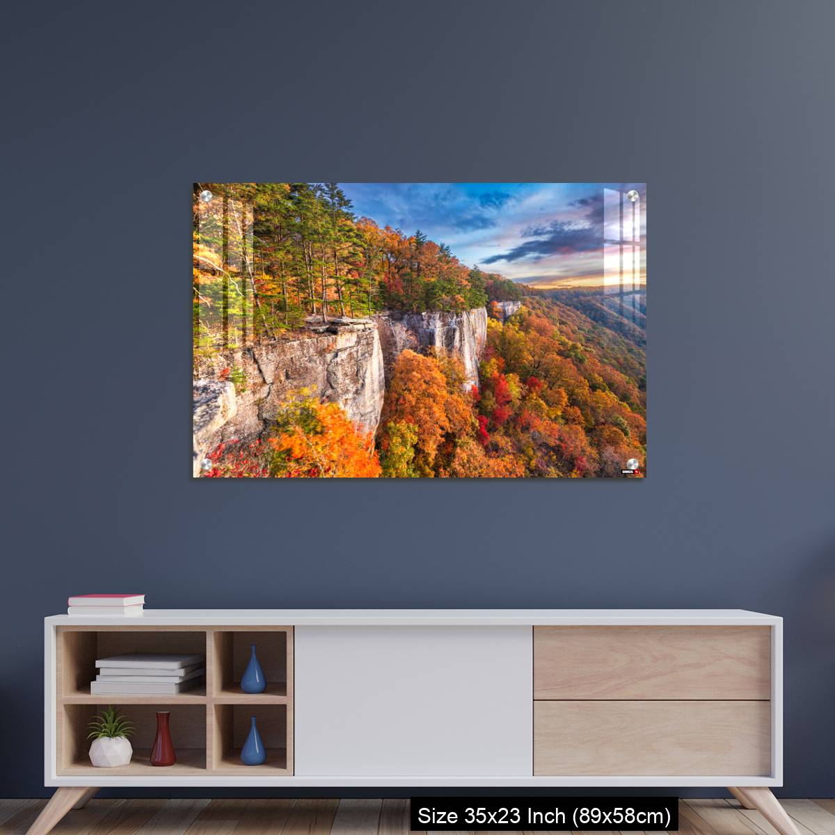OMGs Acrylic Wall Decor – New River Gorge, West Virgnia, USA autumn morning - Image 8