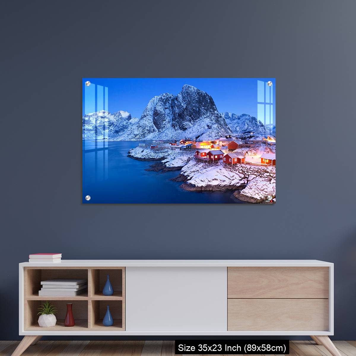 OMGs Acrylic Wall Decor – Norwegian fisherman's cabins on the Lofoten at dawn in winter - Image 8