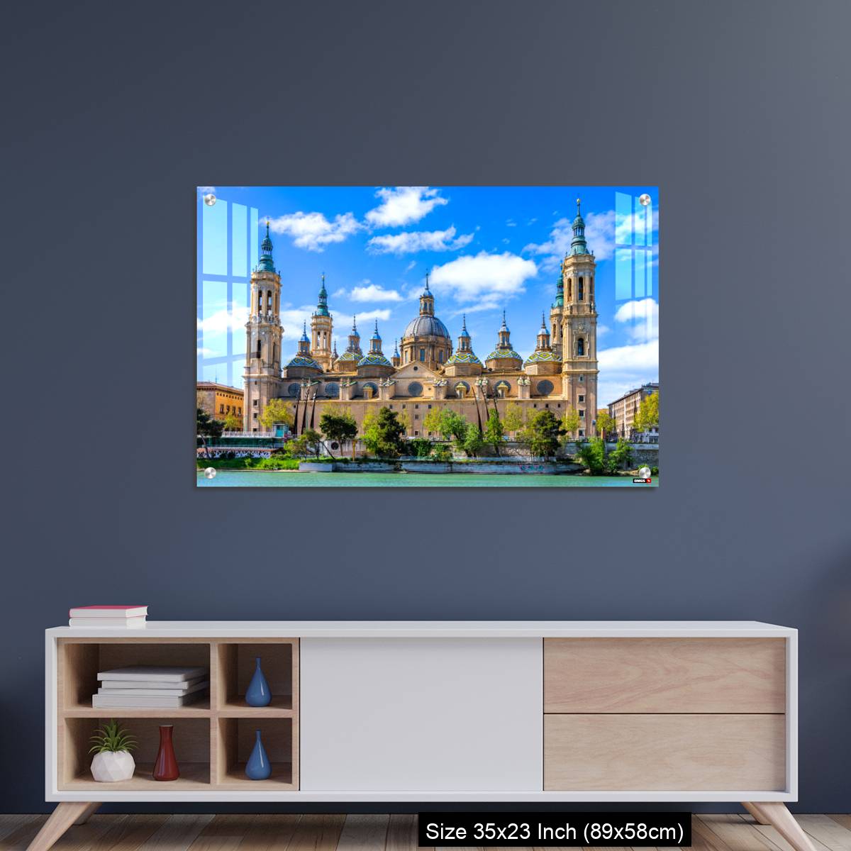 OMGs Acrylic Wall Decor – The Basilica of Our Lady of the Pillar seen from the Ebro river - Image 8
