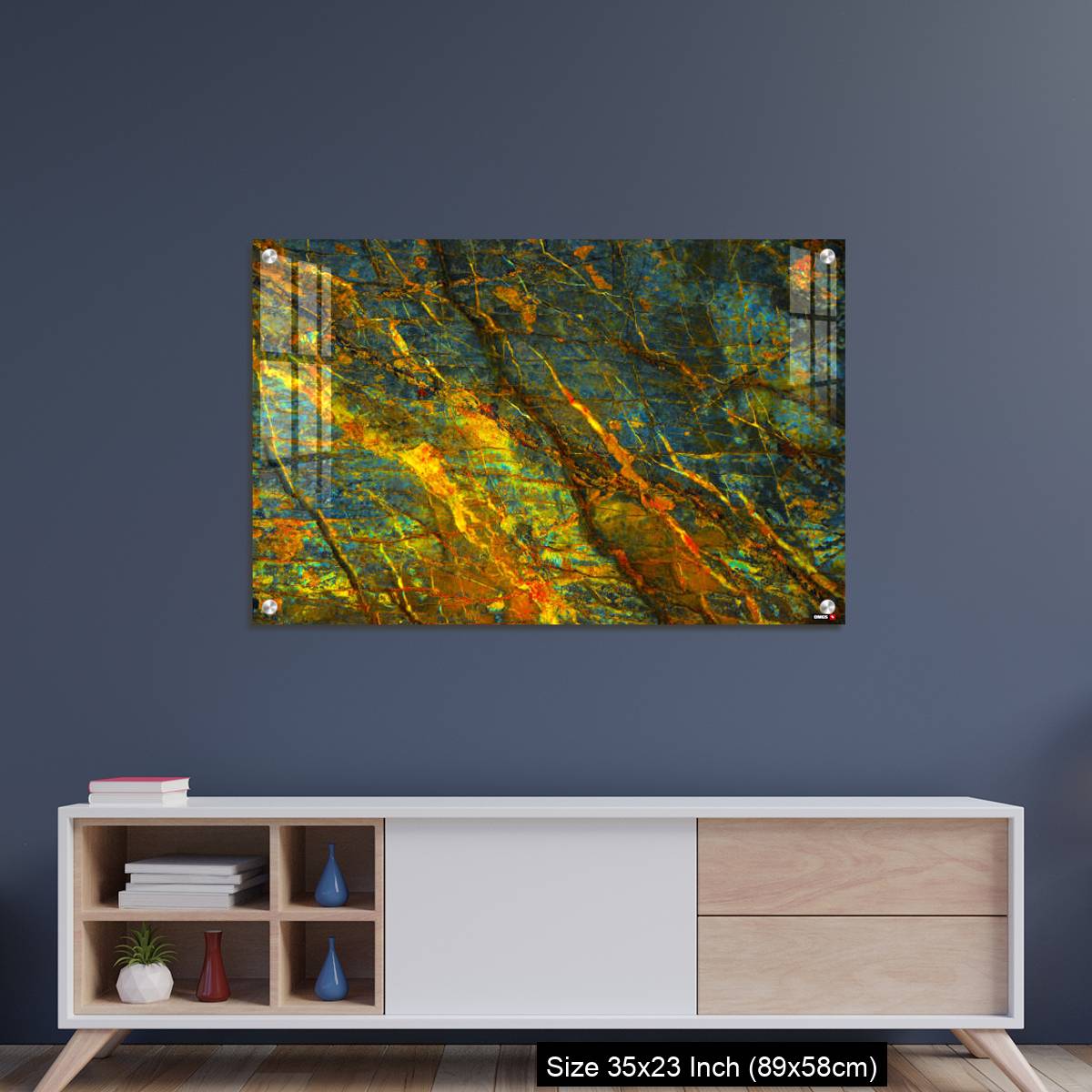 OMGs Acrylic Wall Decor – Yellow orange blue abstract grunge background - Image 8