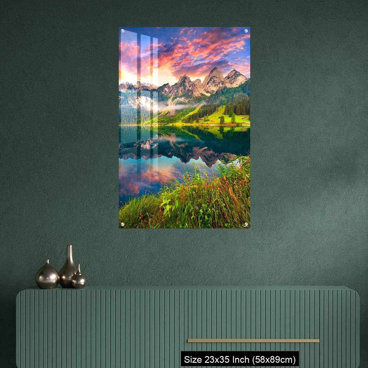 OMGs Acrylic Wall Decor – Colorful summer sunrise on the Vorderer Gosausee lake - Image 9