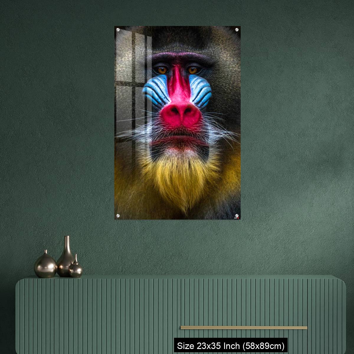 OMGs Acrylic Wall Decor – Full colors rainbow of mandrill monkey face - Image 9