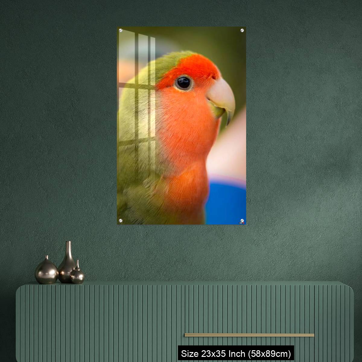 OMGs Acrylic Wall Decor – Vibrant rosy-faced lovebird - Image 9