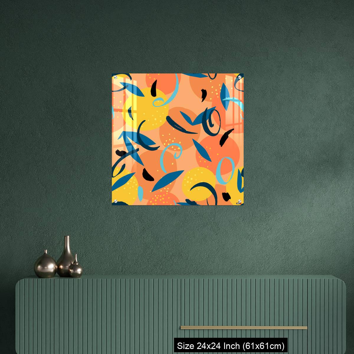 OMGs Acrylic Wall Decor – Floral Fruit seamless pattern made of oranges with leaves - Image 9