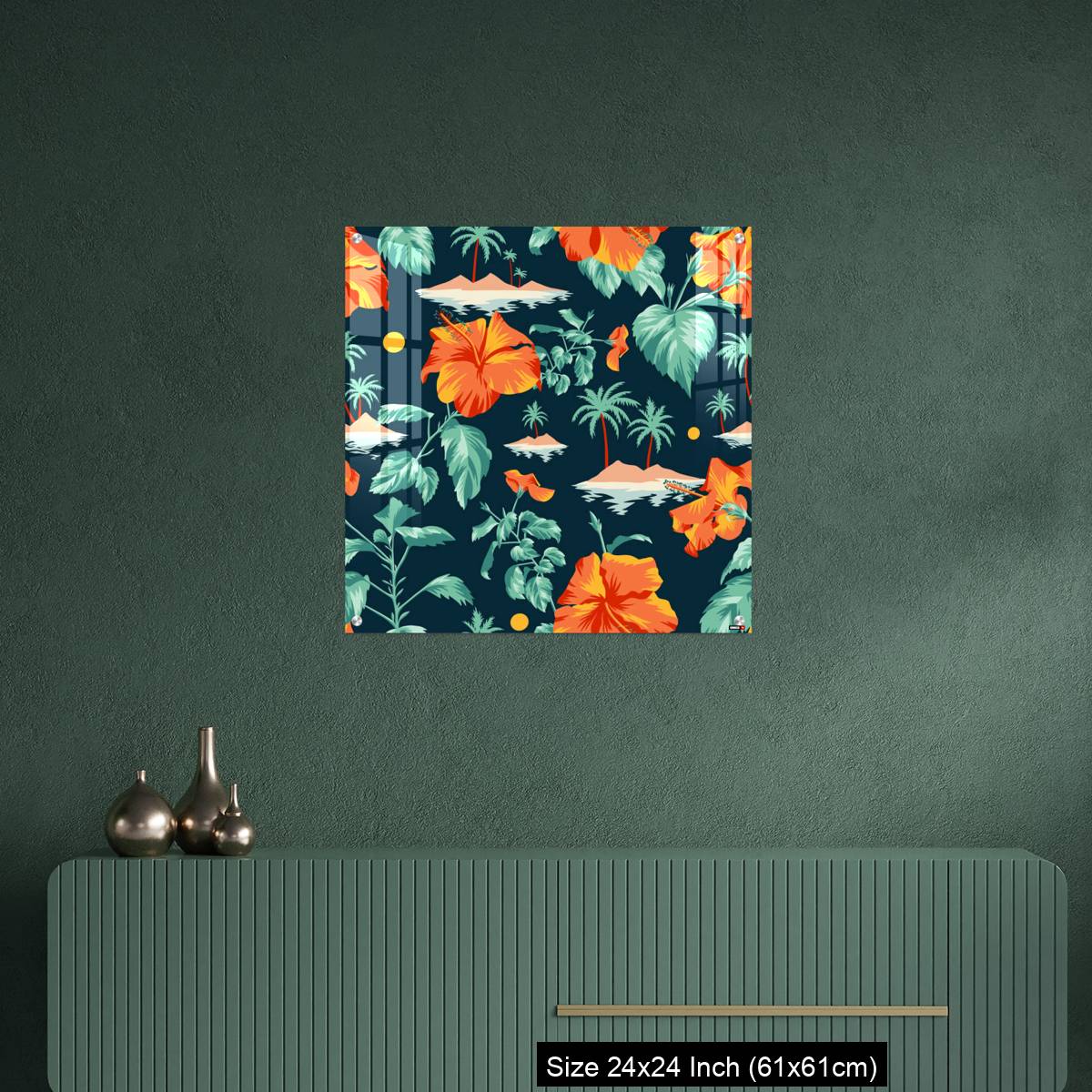 OMGs Acrylic Wall Decor – Floral seamless pattern with Chinese Hibiscus rose flowers. - Image 9