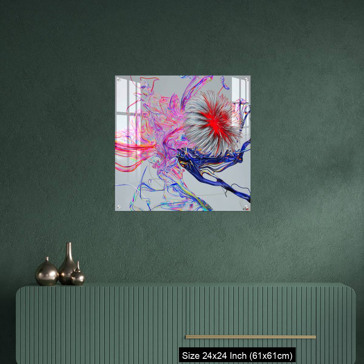 OMGs Acrylic Wall Decor – Flower abstract 3D color wired glass  background - Image 9