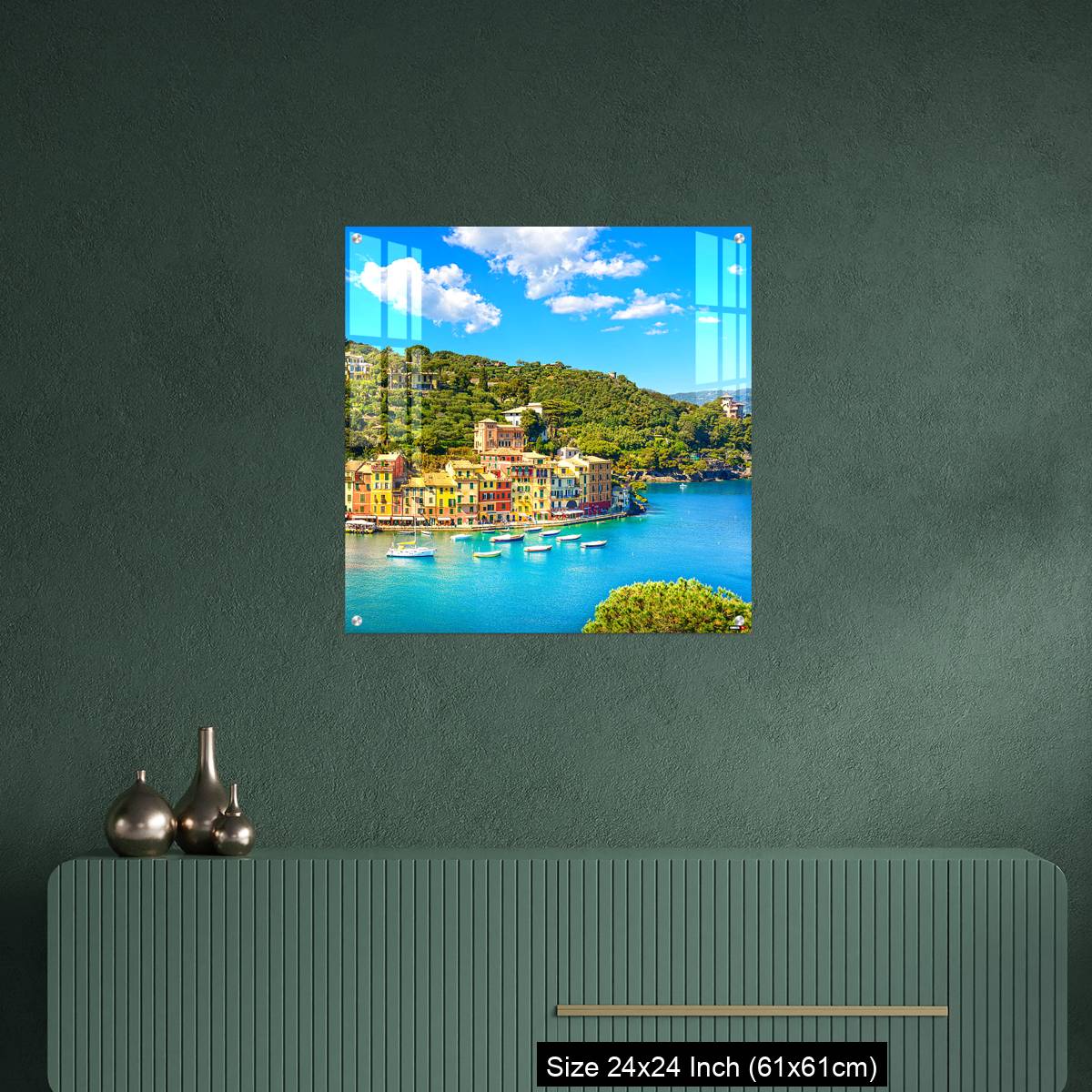 OMGs Acrylic Wall Decor – Portofino luxury village landmark, panoramic aerial view. - Image 9