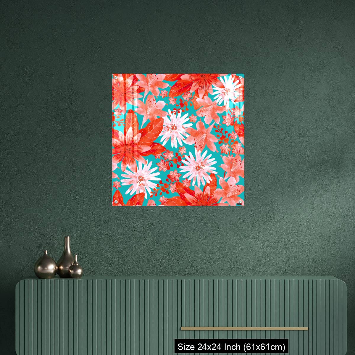 OMGs Acrylic Wall Decor – Seamless pattern with Assorted Red Flowers - Image 9