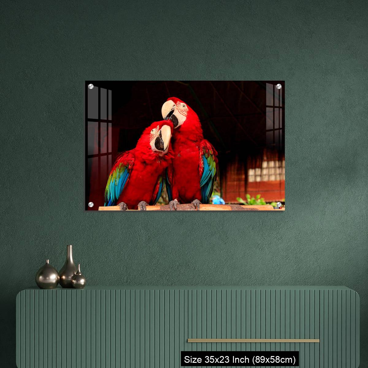 OMGs Acrylic Wall Decor – A  Macaw Bird Teasing His Friend’s Head - Image 9