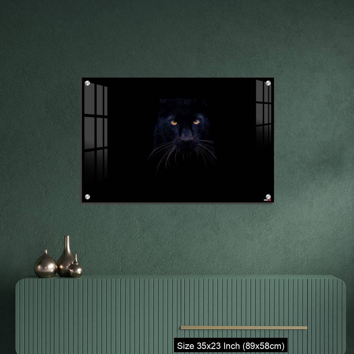 OMGs Acrylic Wall Decor – A black panther with a black background - Image 9