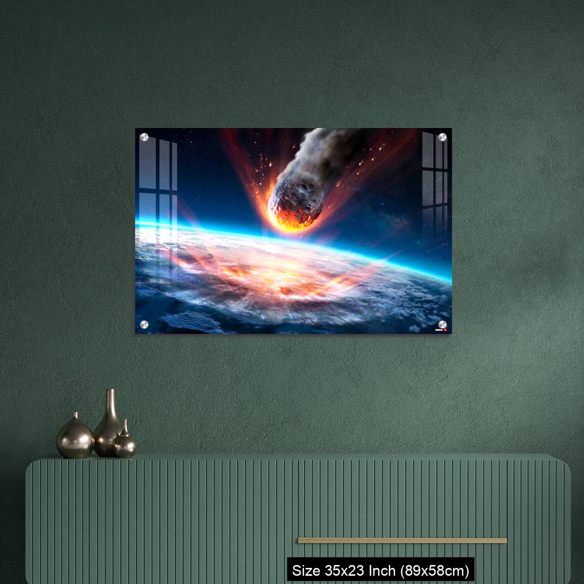 OMGs Acrylic Wall Decor – Asteroid Impact On Earth - Meteor In Collision With Planet - Image 9