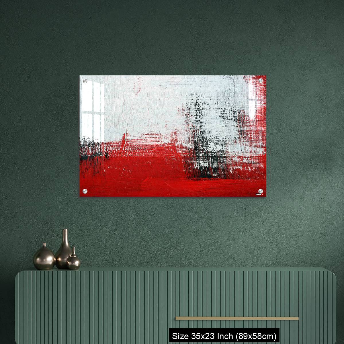 OMGs Acrylic Wall Decor – Black, white, red acrylic paint on metal surface. - Image 9