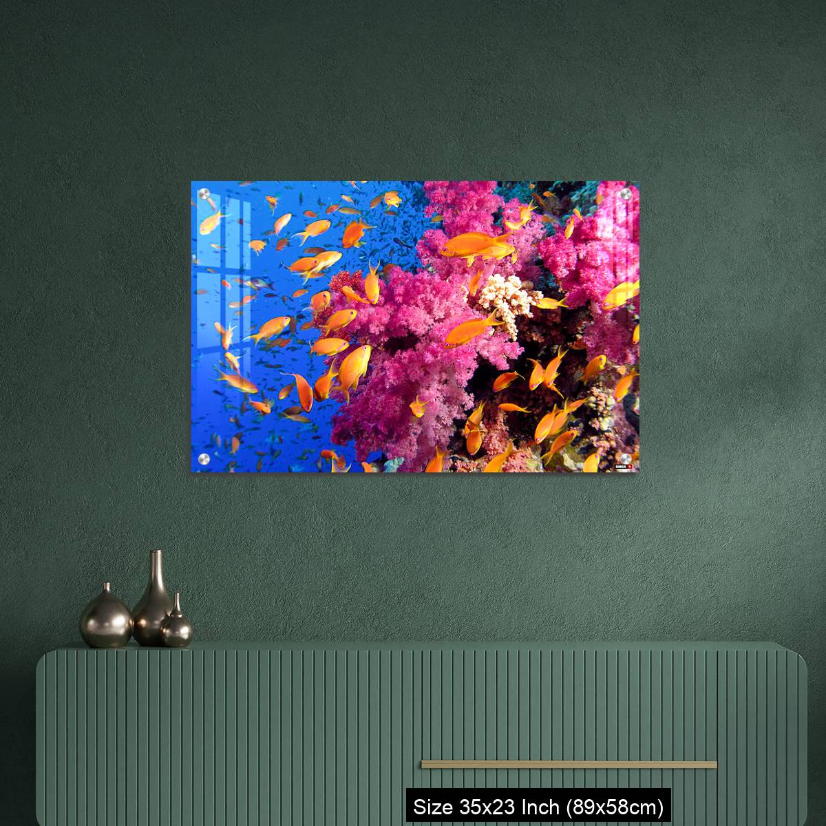OMGs Acrylic Wall Decor – Colorful underwater picture of a coral reef, with goldfish - Image 9