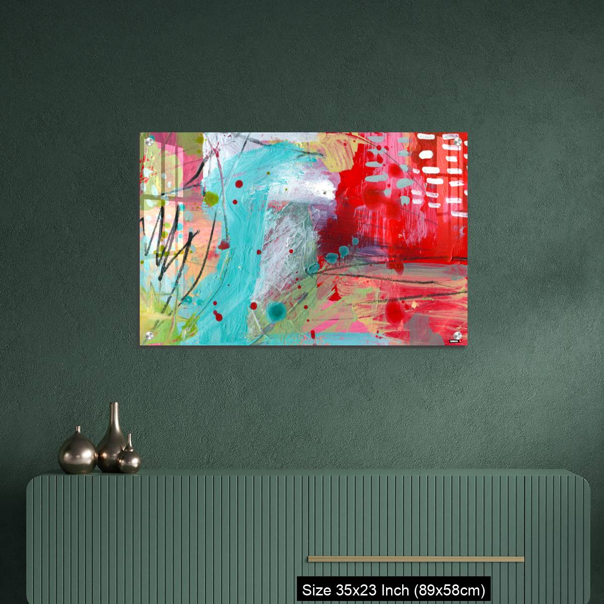 OMGs Acrylic Wall Decor – Detail of modern abstract mixed media art - Image 9