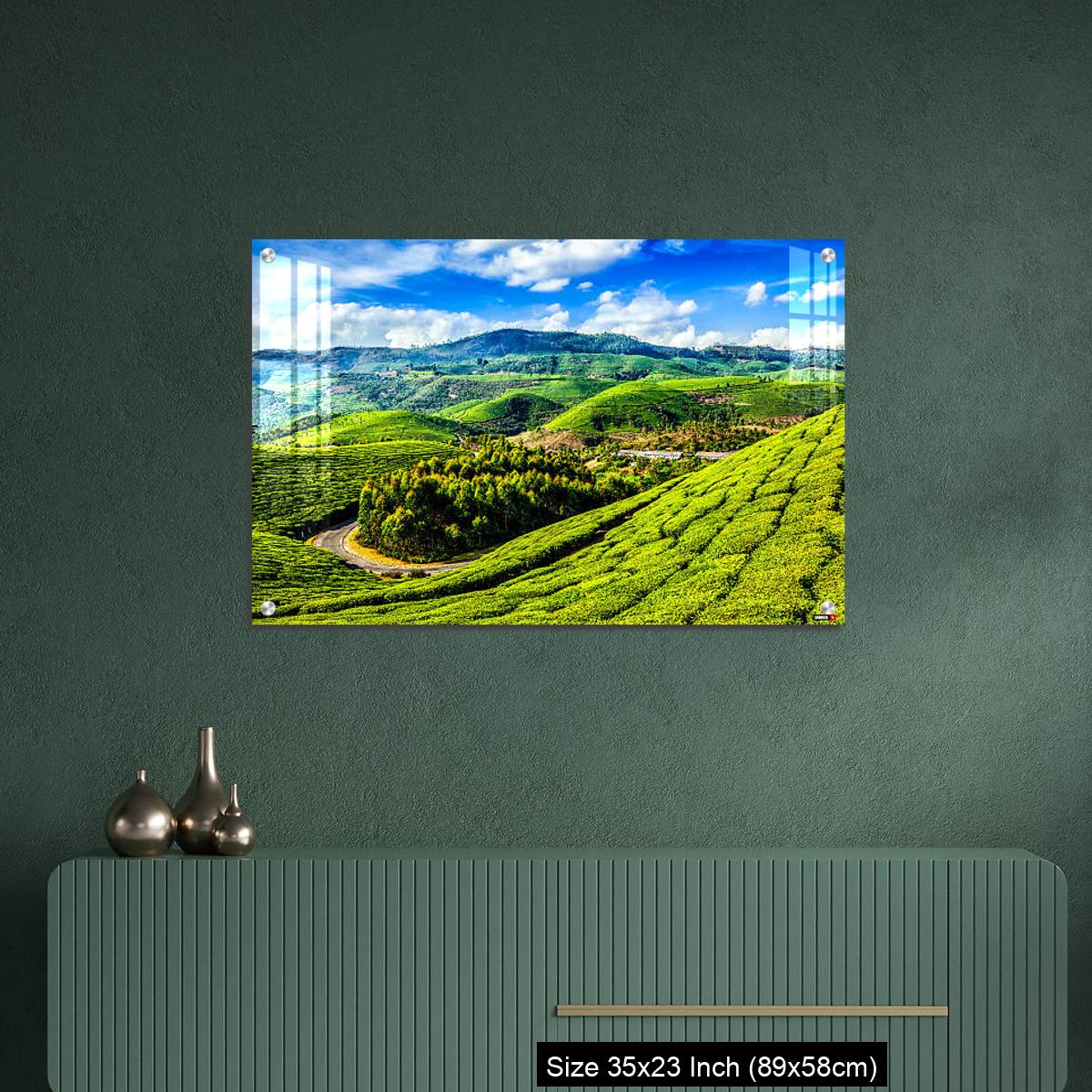 OMGs Acrylic Wall Decor – Green tea plantations in Munnar, Kerala, India - Image 9