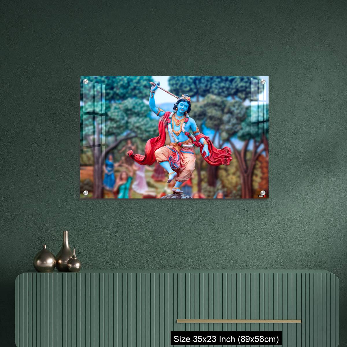 OMGs Acrylic Wall Decor – India, Vrindavan, Dancing Krishna - Image 9