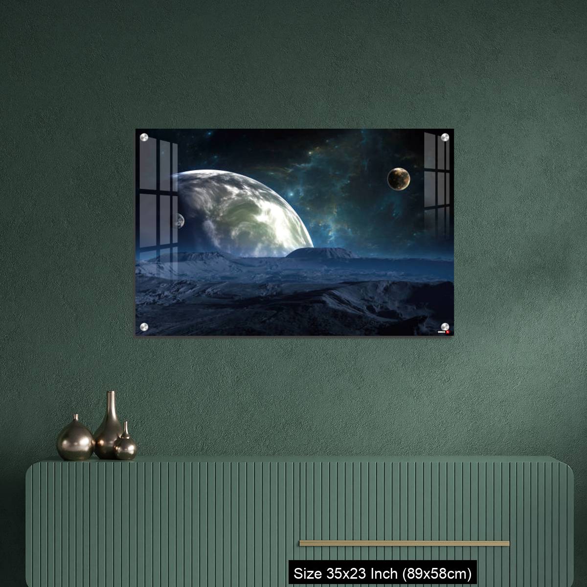 OMGs Acrylic Wall Decor – New Exoplanet or Extrasolar planet with atmosphere and moon - Image 9