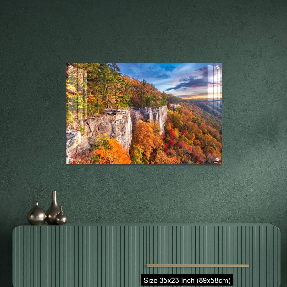 OMGs Acrylic Wall Decor – New River Gorge, West Virgnia, USA autumn morning - Image 9