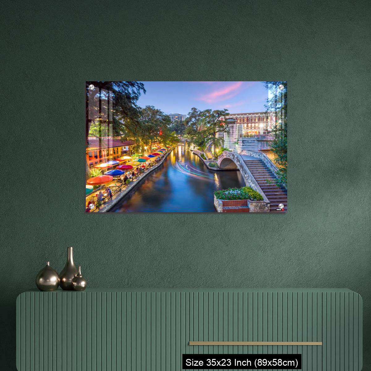 OMGs Acrylic Wall Decor – River walk in San Antonio city, Texas USA - Image 9
