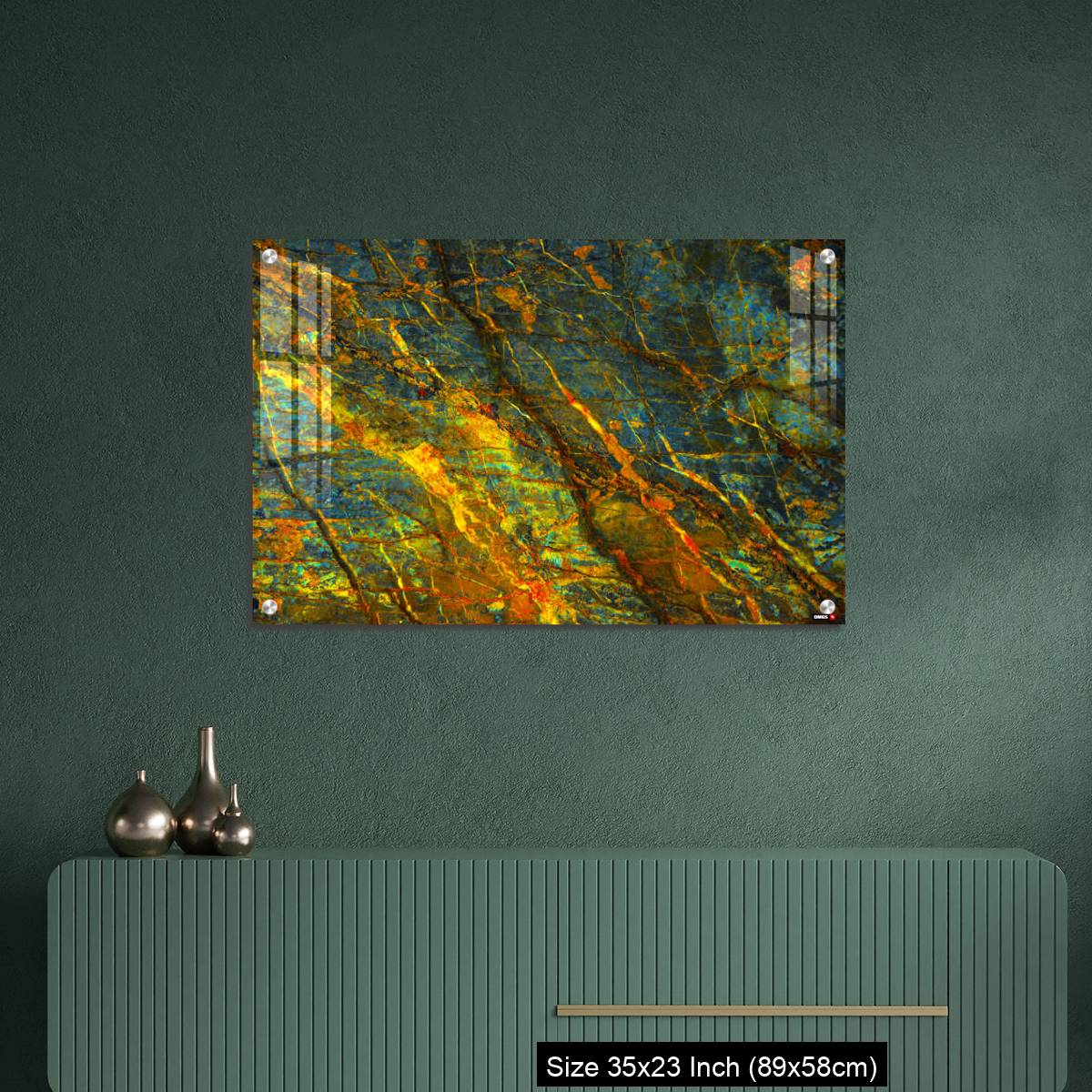 OMGs Acrylic Wall Decor – Yellow orange blue abstract grunge background - Image 9