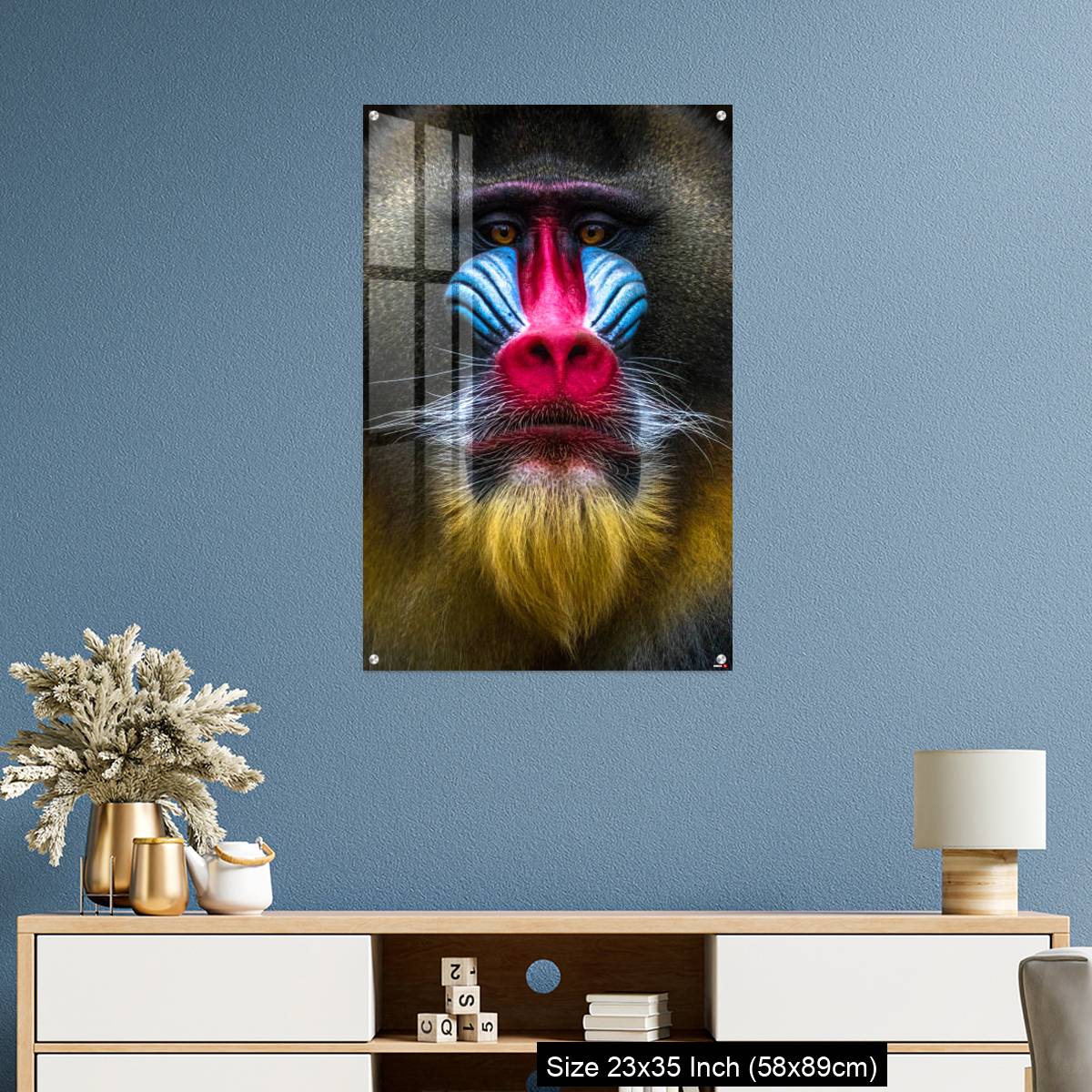 OMGs Acrylic Wall Decor – Full colors rainbow of mandrill monkey face - Image 10