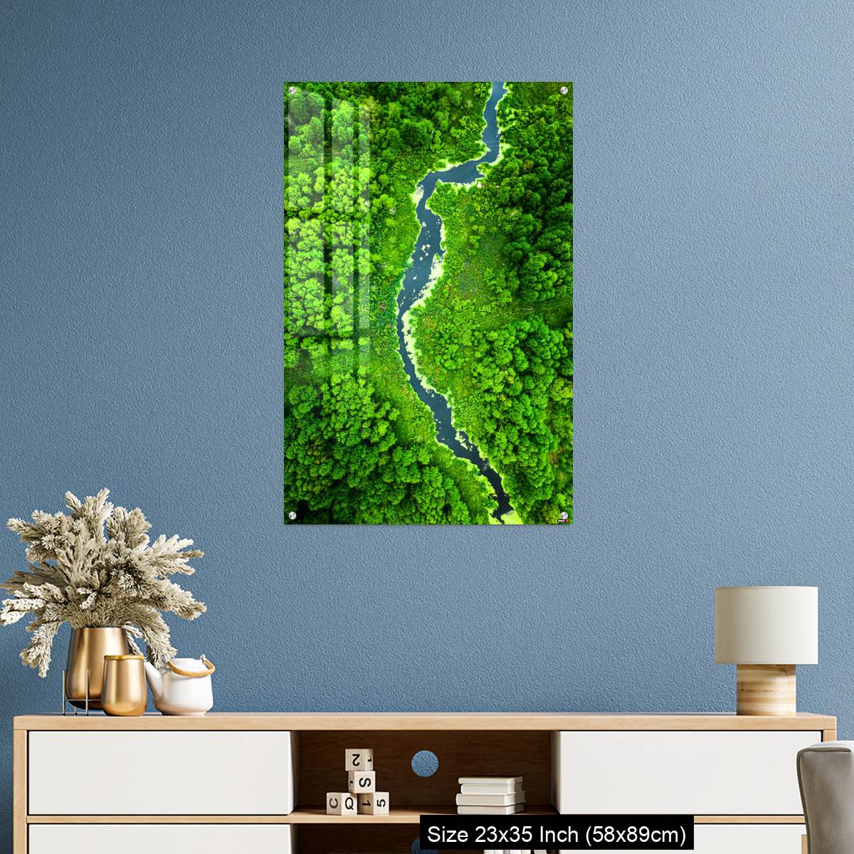 OMGs Acrylic Wall Decor – Top view of green algae on river in spring, Poland - Image 10