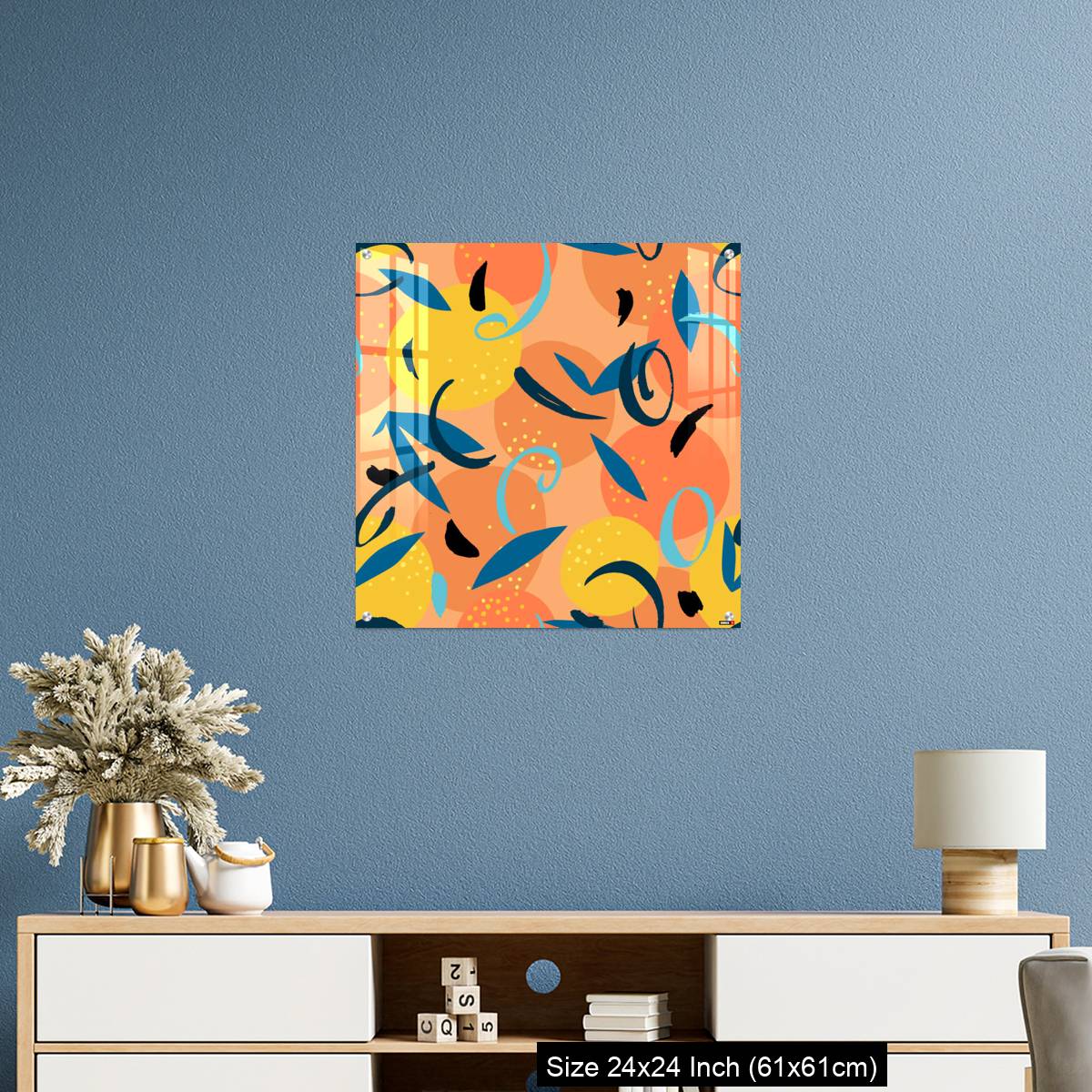 OMGs Acrylic Wall Decor – Floral Fruit seamless pattern made of oranges with leaves - Image 10