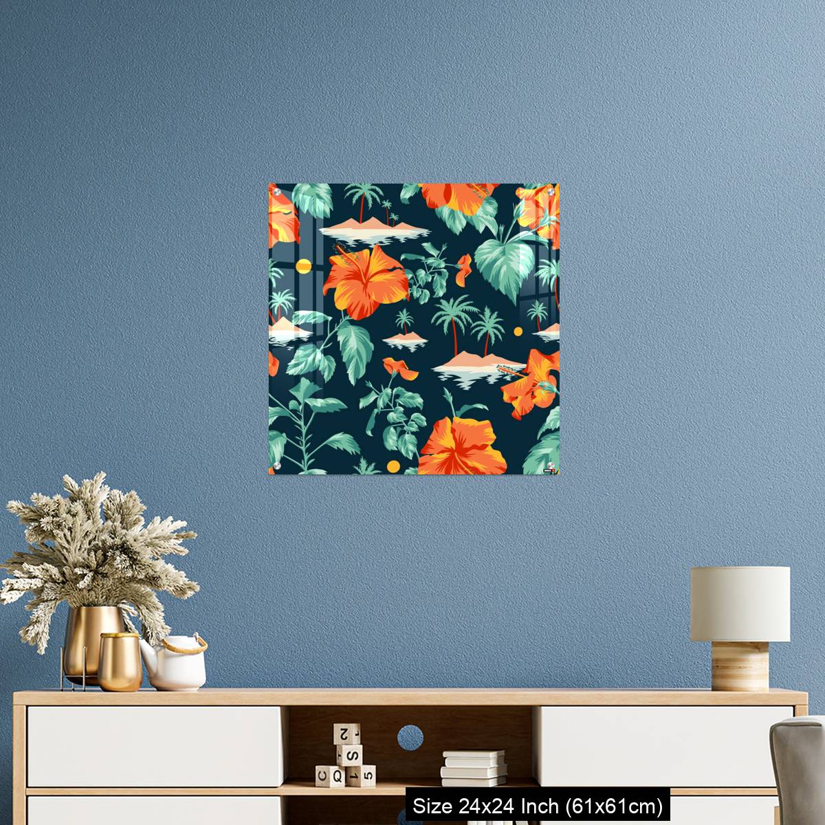 OMGs Acrylic Wall Decor – Floral seamless pattern with Chinese Hibiscus rose flowers. - Image 10