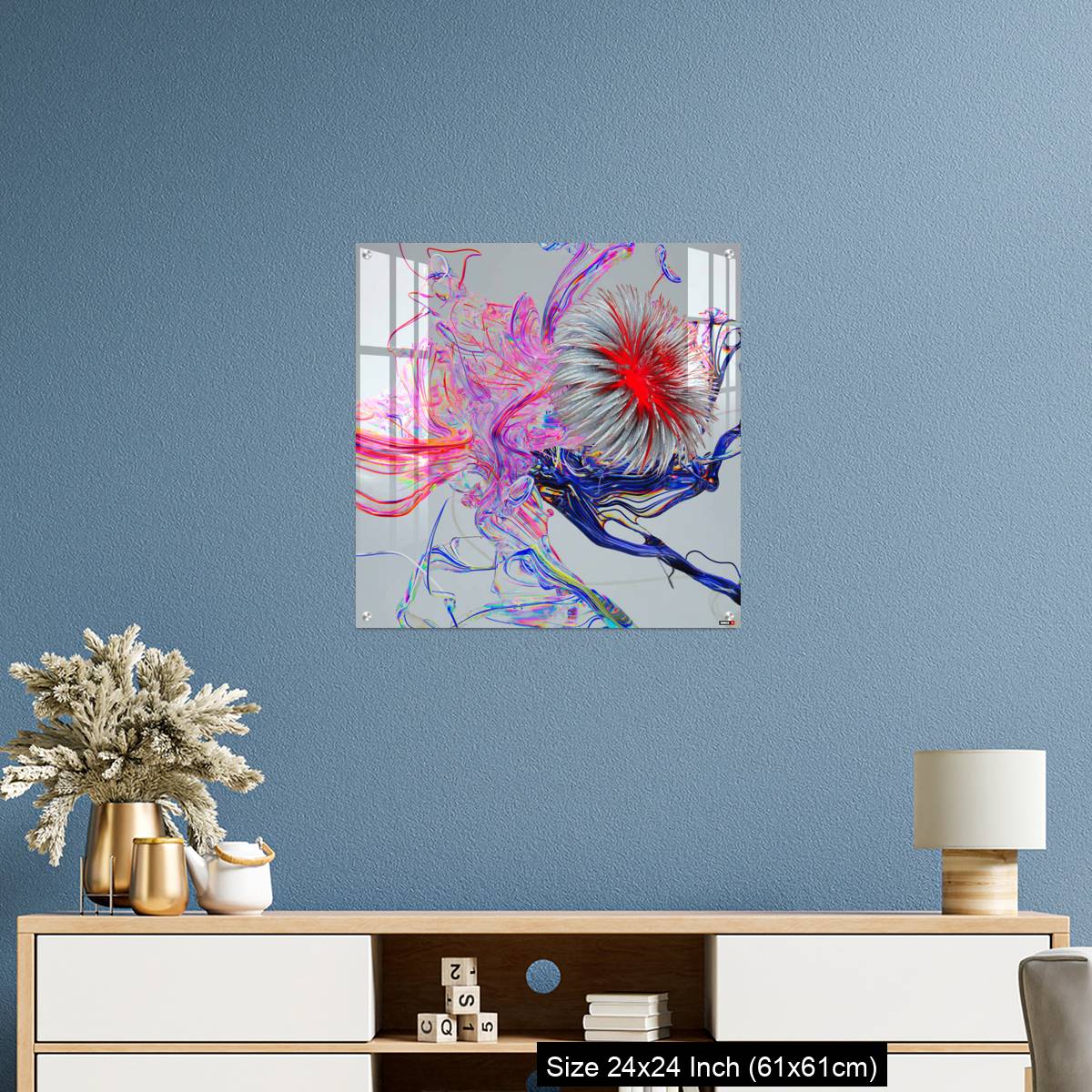 OMGs Acrylic Wall Decor – Flower abstract 3D color wired glass  background - Image 10