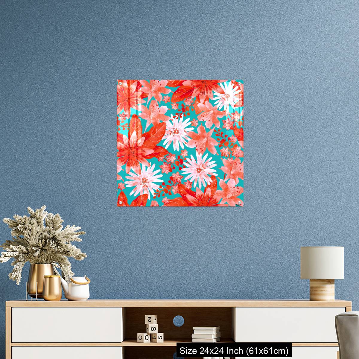 OMGs Acrylic Wall Decor – Seamless pattern with Assorted Red Flowers - Image 10