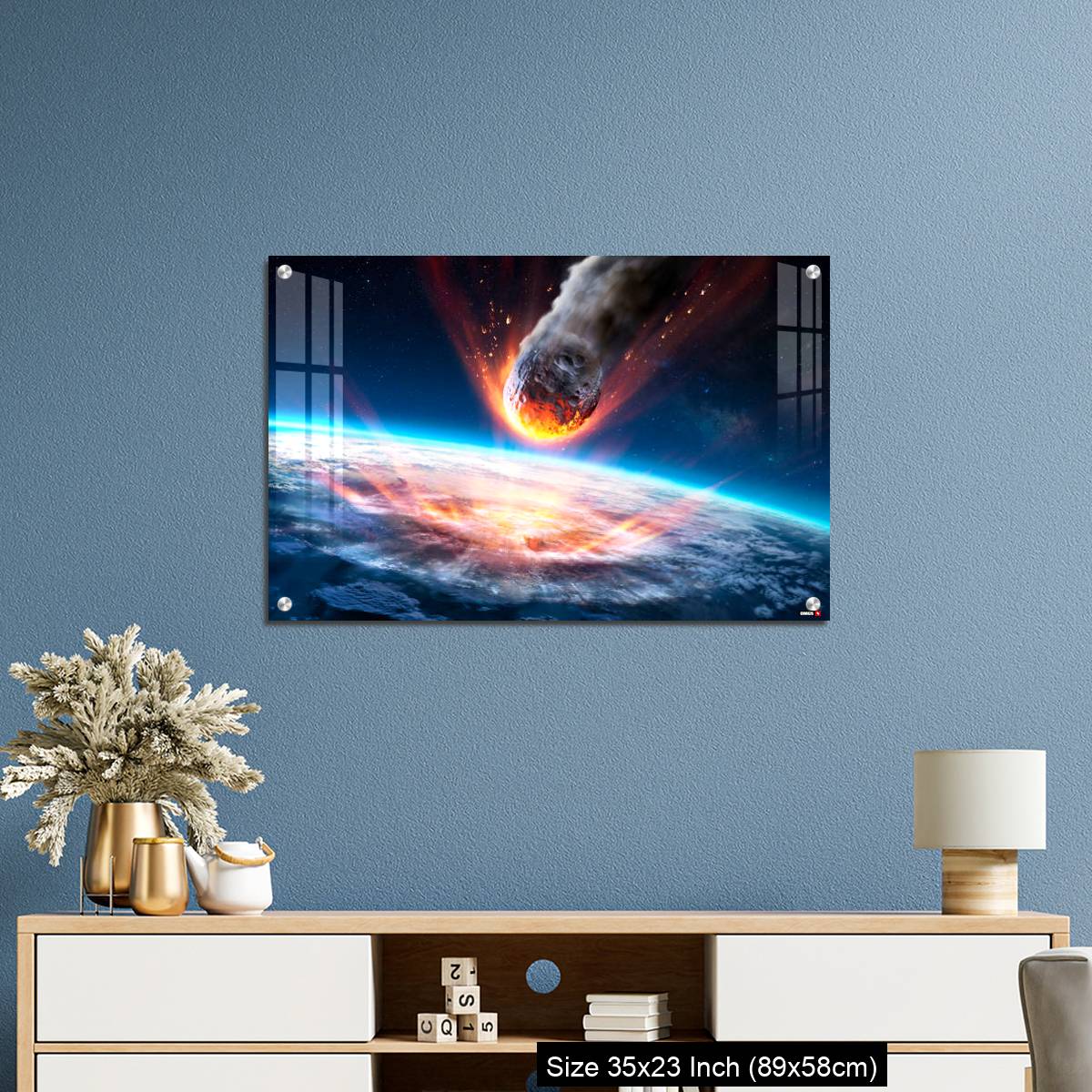 OMGs Acrylic Wall Decor – Asteroid Impact On Earth - Meteor In Collision With Planet - Image 10