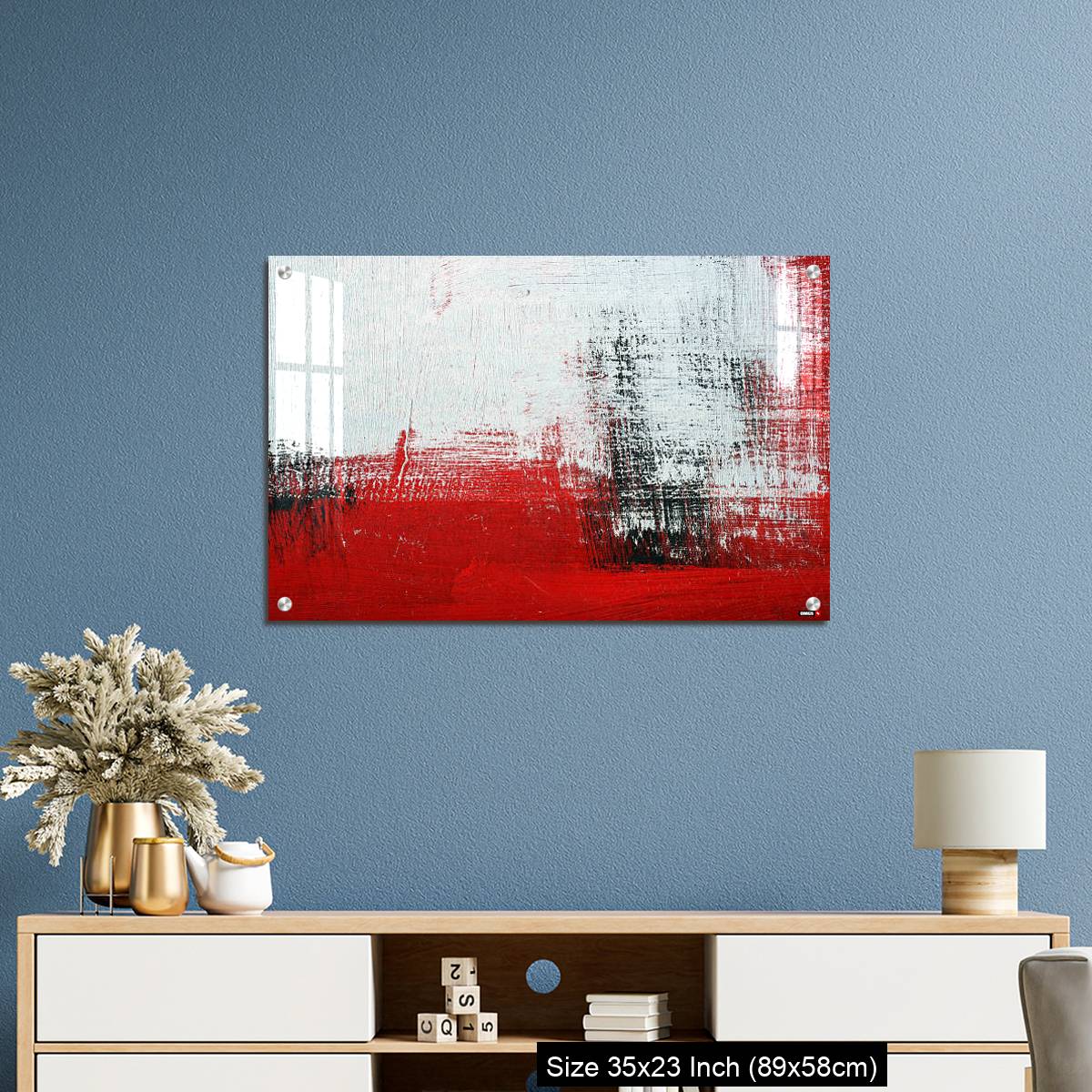 OMGs Acrylic Wall Decor – Black, white, red acrylic paint on metal surface. - Image 10