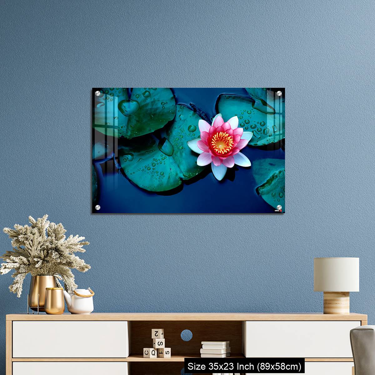 OMGs Acrylic Wall Decor – Brightly colored water lily floating on a stil pond - Image 10