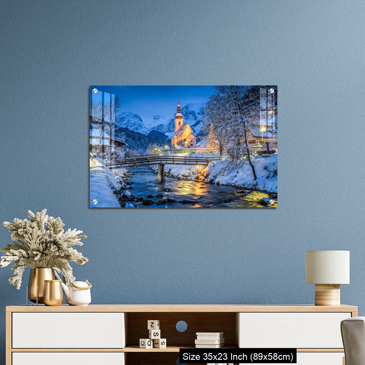 OMGs Acrylic Wall Decor – Church of Ramsau in winter twilight, Bavaria, Germany - Image 10