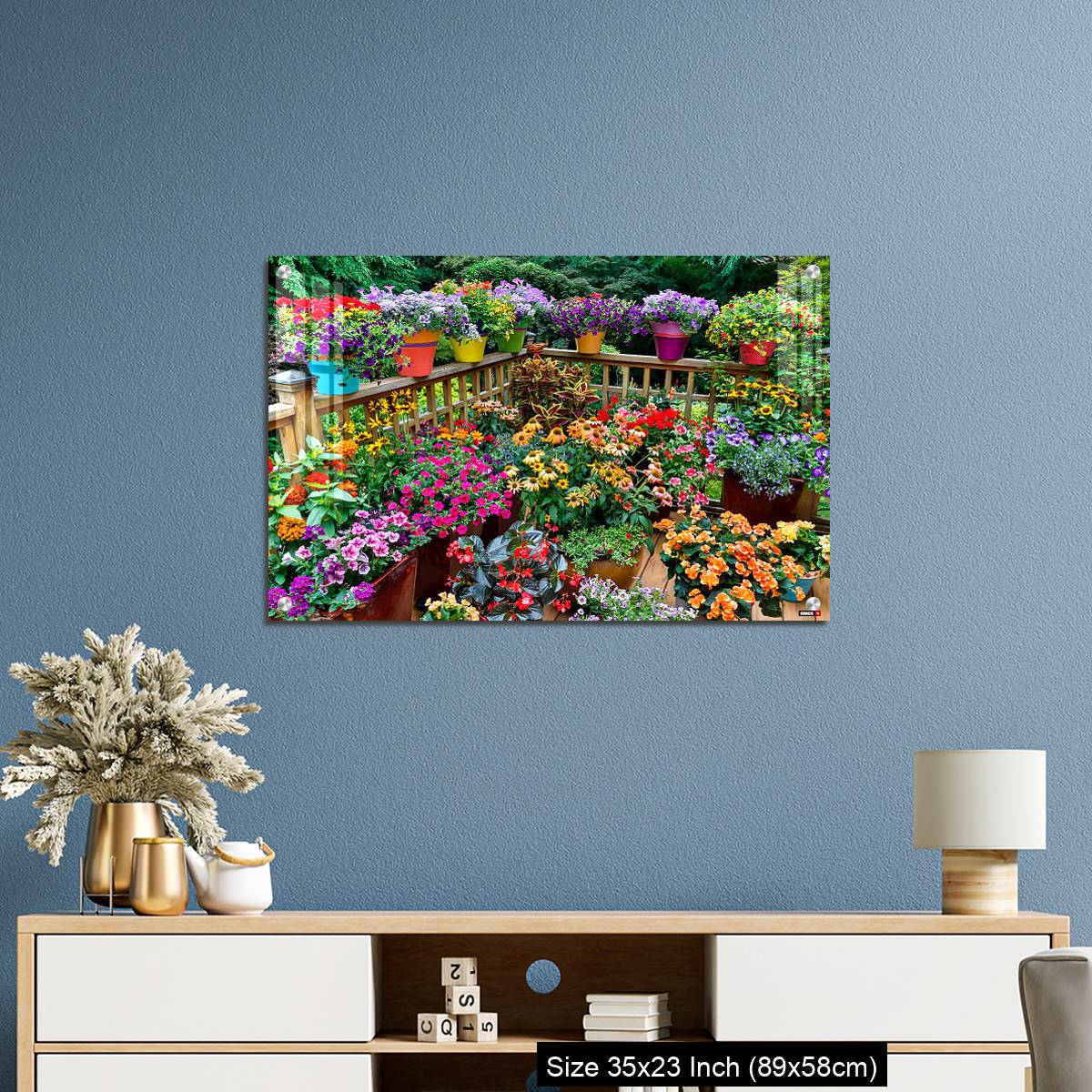 OMGs Acrylic Wall Decor – Colorful flowers and pots on deck - Image 10
