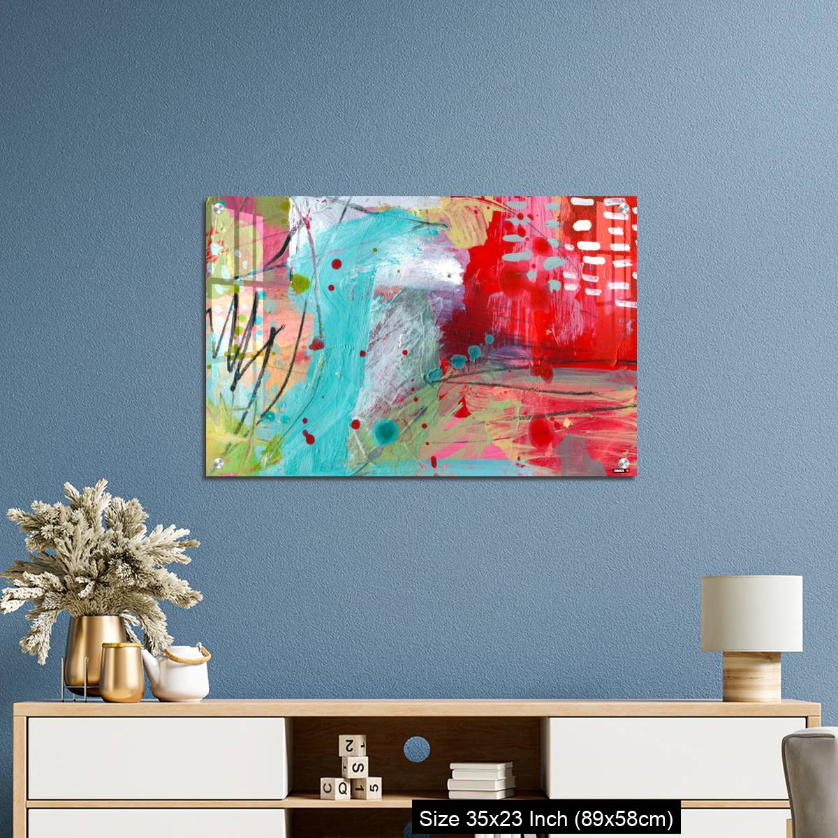 OMGs Acrylic Wall Decor – Detail of modern abstract mixed media art - Image 10