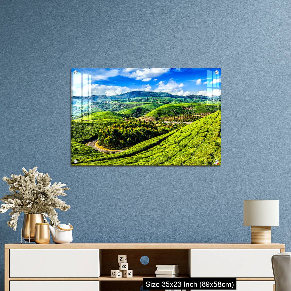 OMGs Acrylic Wall Decor – Green tea plantations in Munnar, Kerala, India - Image 10