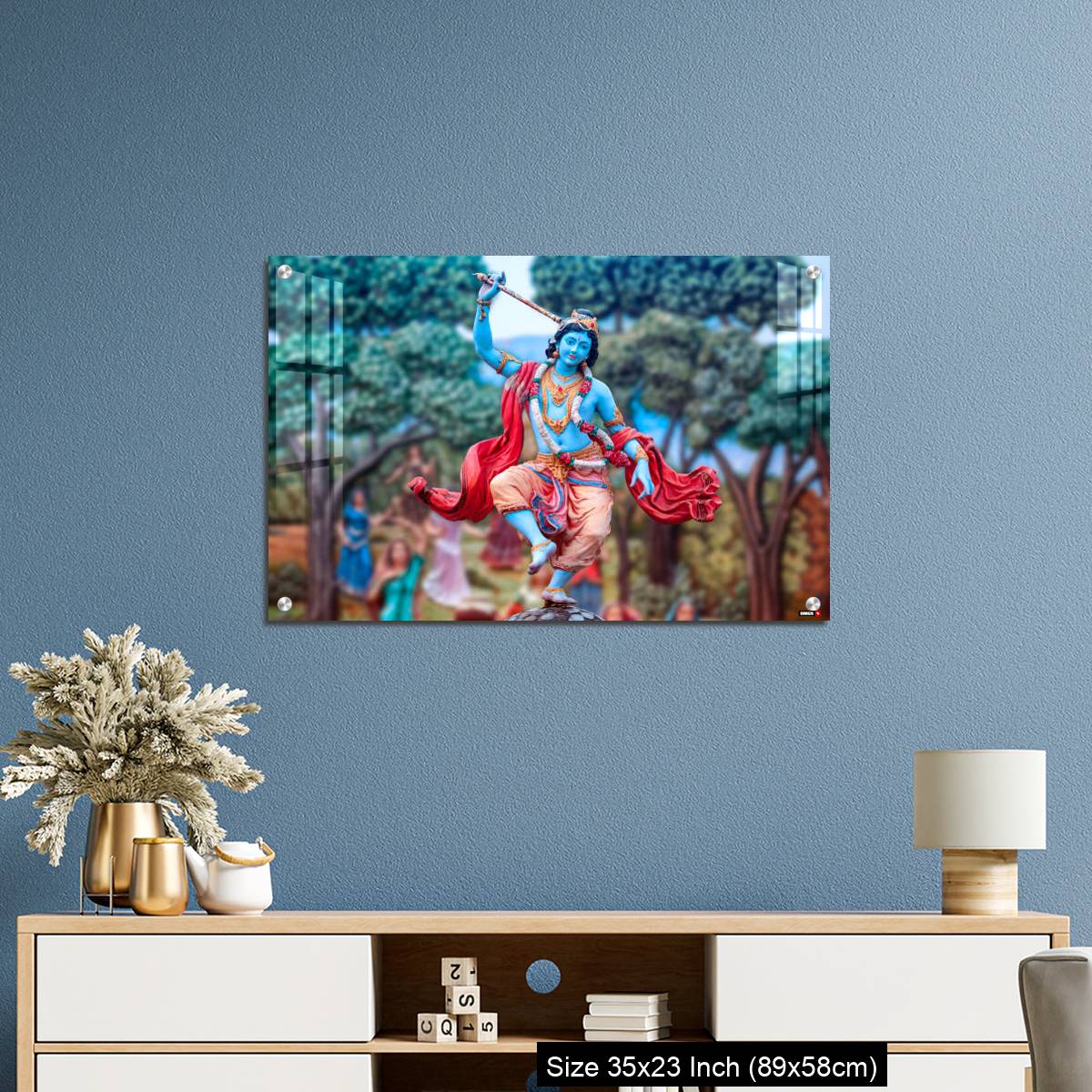 OMGs Acrylic Wall Decor – India, Vrindavan, Dancing Krishna - Image 10
