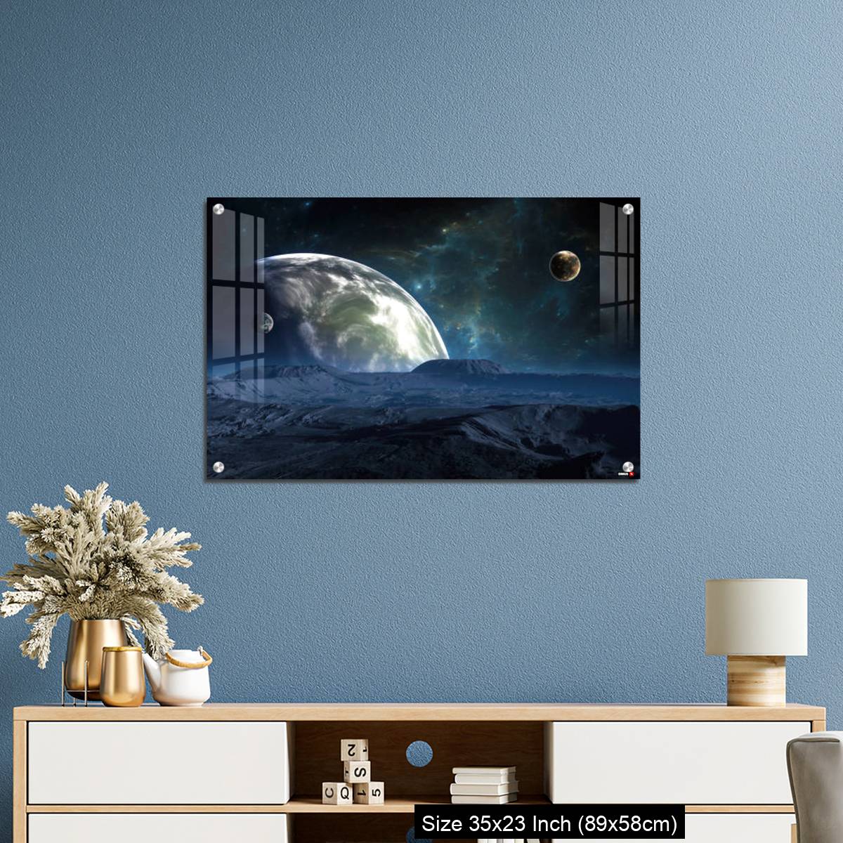 OMGs Acrylic Wall Decor – New Exoplanet or Extrasolar planet with atmosphere and moon - Image 10