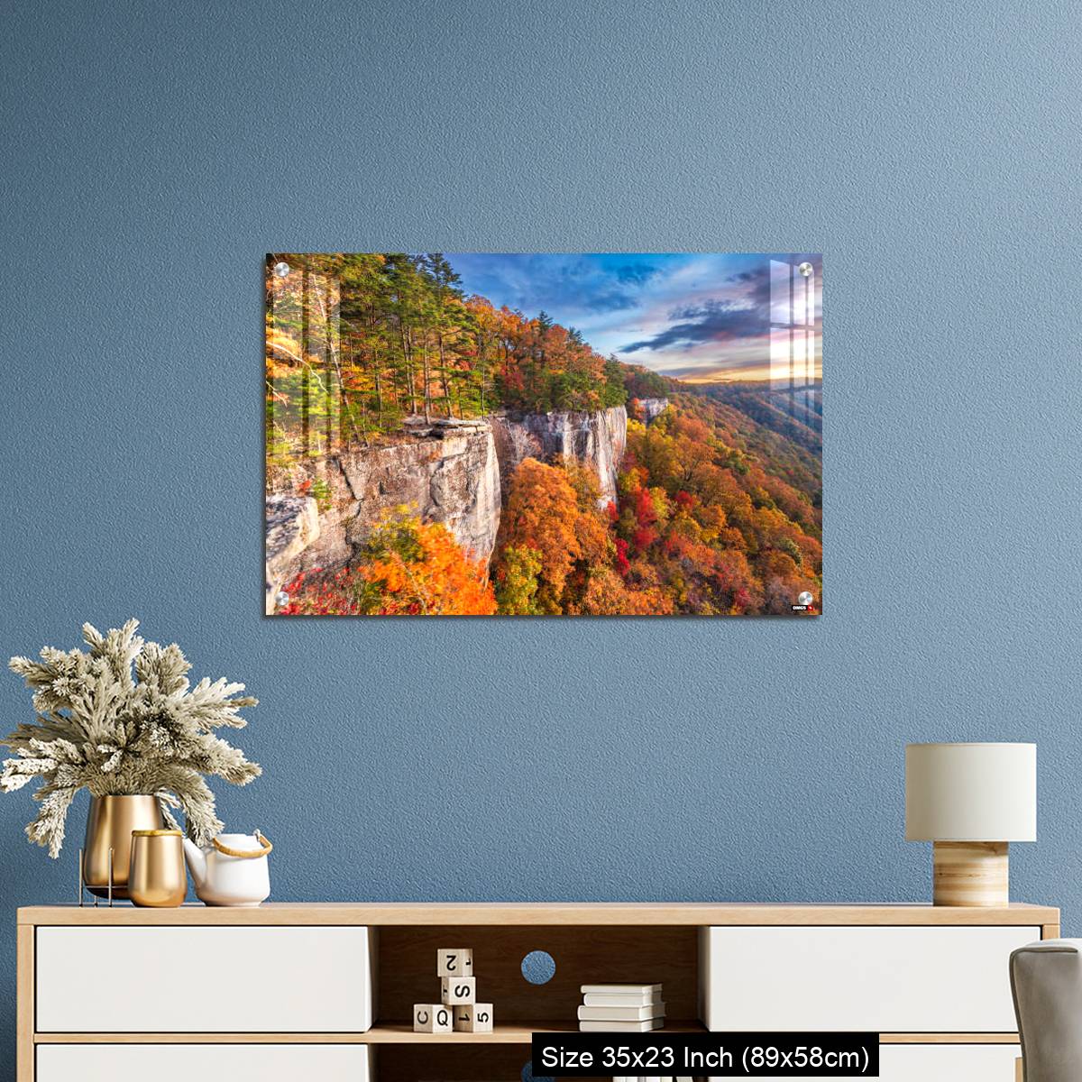 OMGs Acrylic Wall Decor – New River Gorge, West Virgnia, USA autumn morning - Image 10