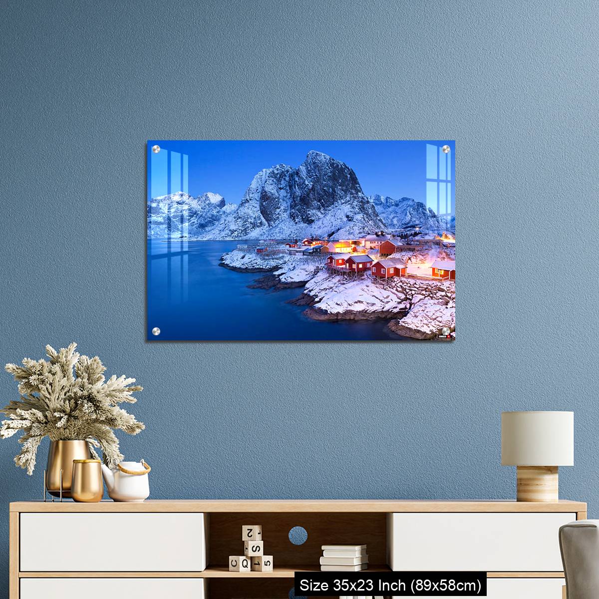 OMGs Acrylic Wall Decor – Norwegian fisherman's cabins on the Lofoten at dawn in winter - Image 10