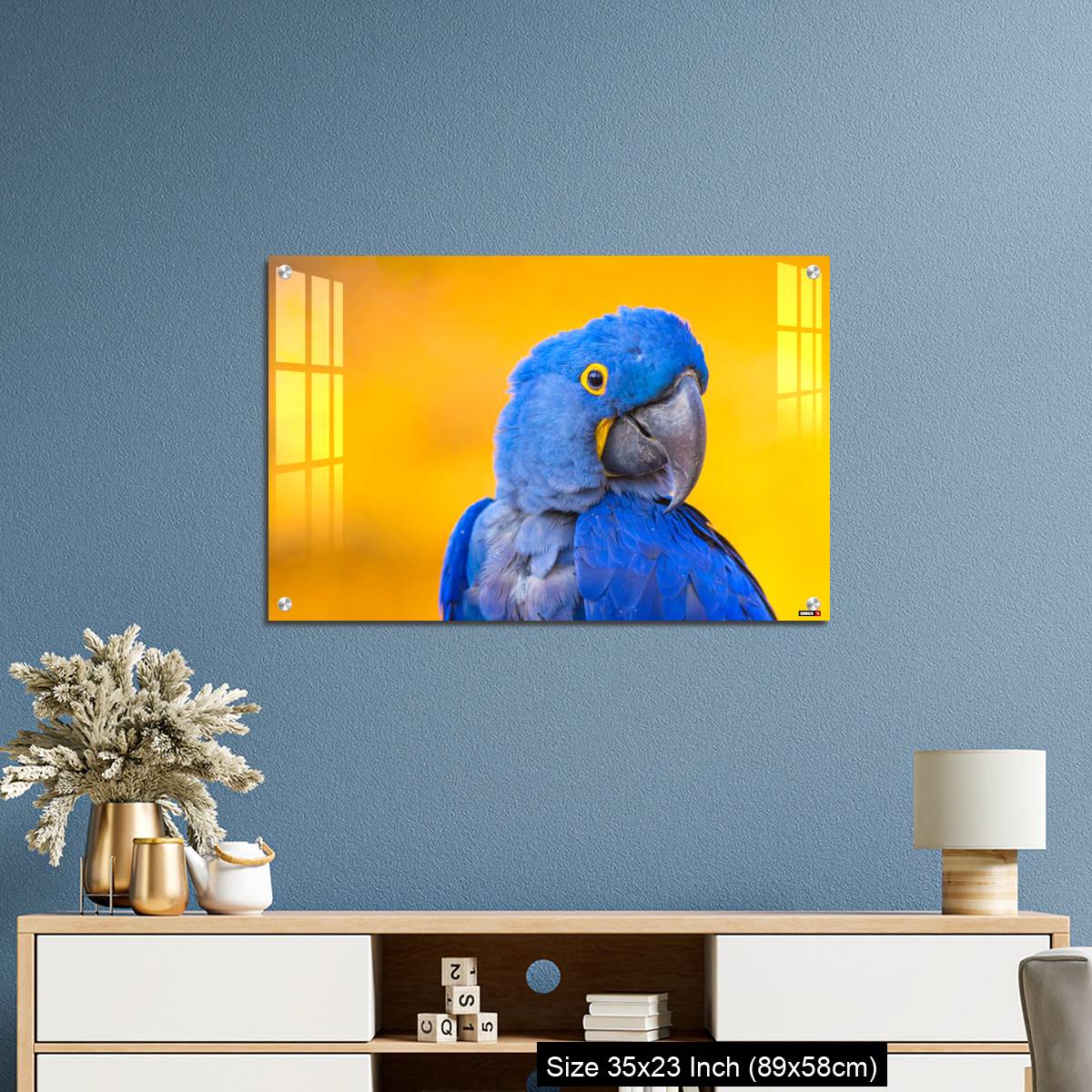 OMGs Acrylic Wall Decor – Portrait of big blue parrot Hyacinth Macaw - Image 10