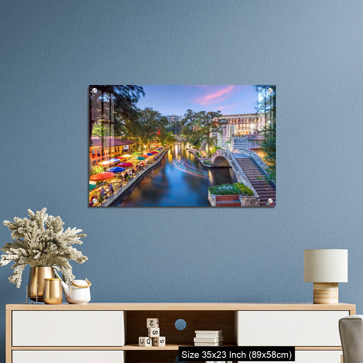 OMGs Acrylic Wall Decor – River walk in San Antonio city, Texas USA - Image 10