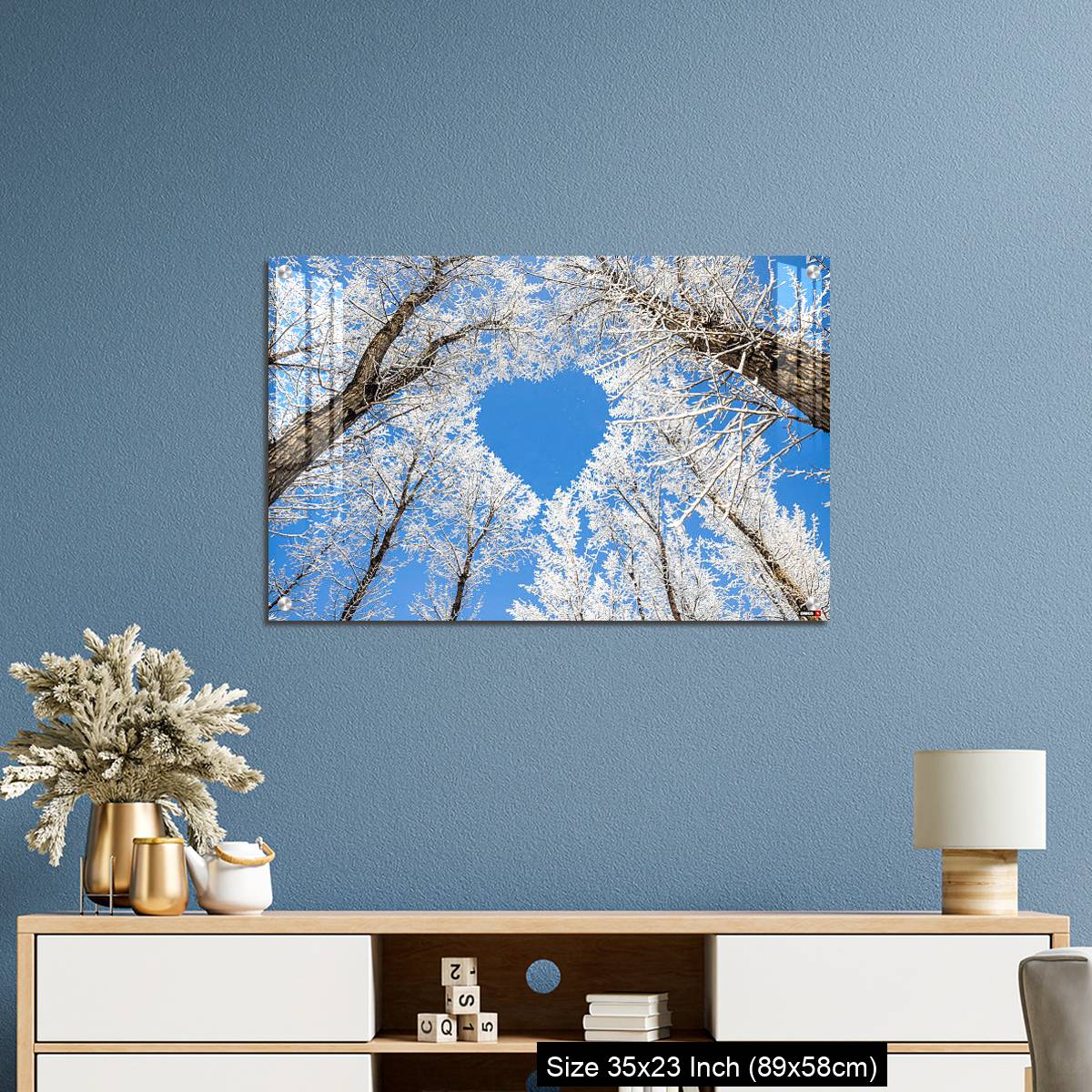 OMGs Acrylic Wall Decor – Winter landscape,branches form a heart-shaped pattern - Image 10