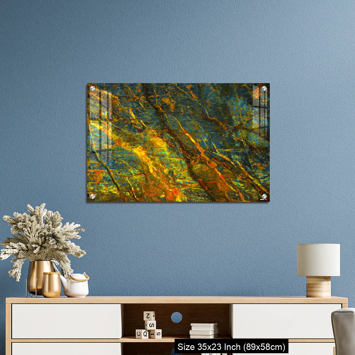 OMGs Acrylic Wall Decor – Yellow orange blue abstract grunge background - Image 10