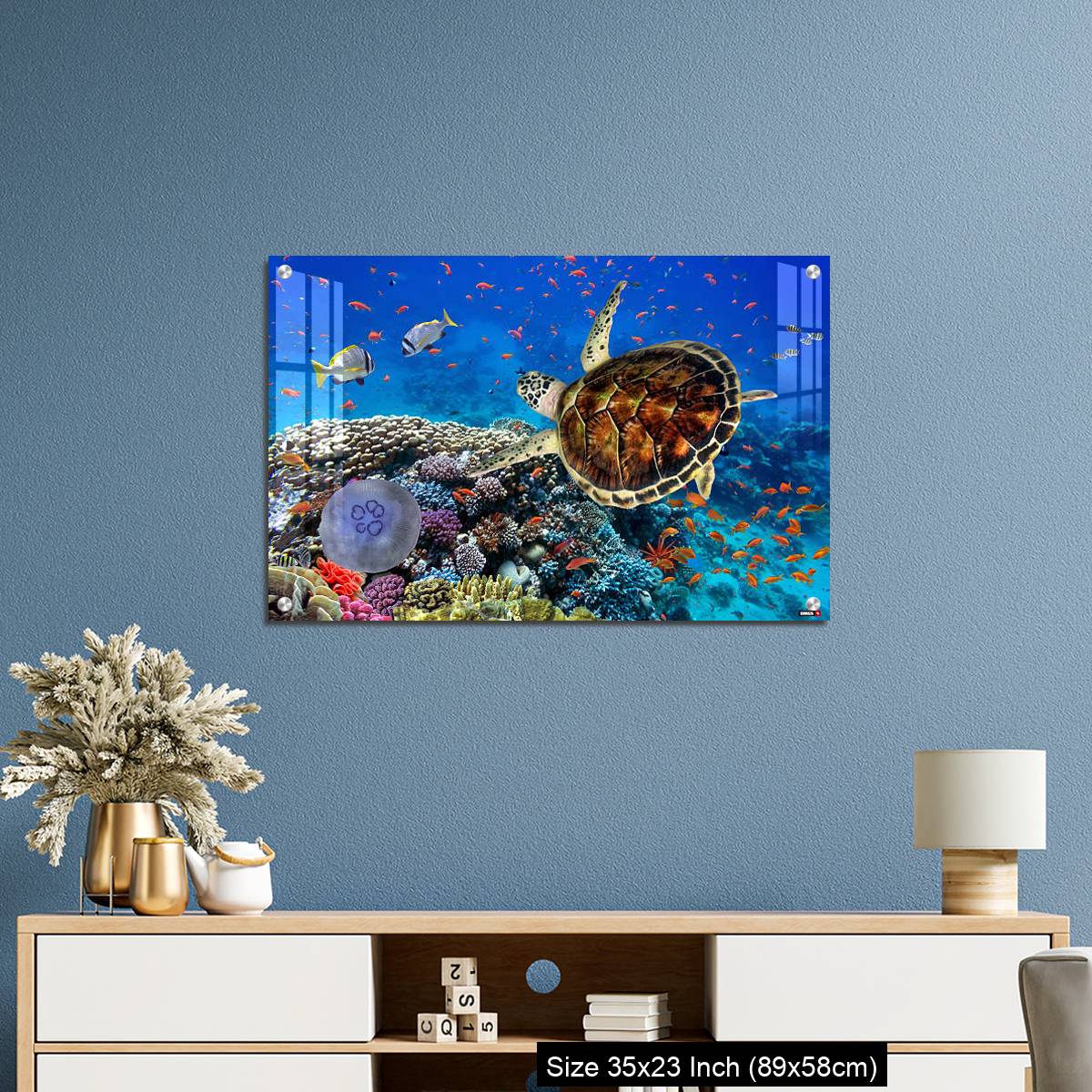 OMGs Acrylic Wall Decor – colorful coral reef with many fishes and sea turtle - Image 10
