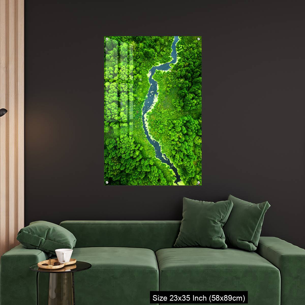 OMGs Acrylic Wall Decor – Top view of green algae on river in spring, Poland - Image 11